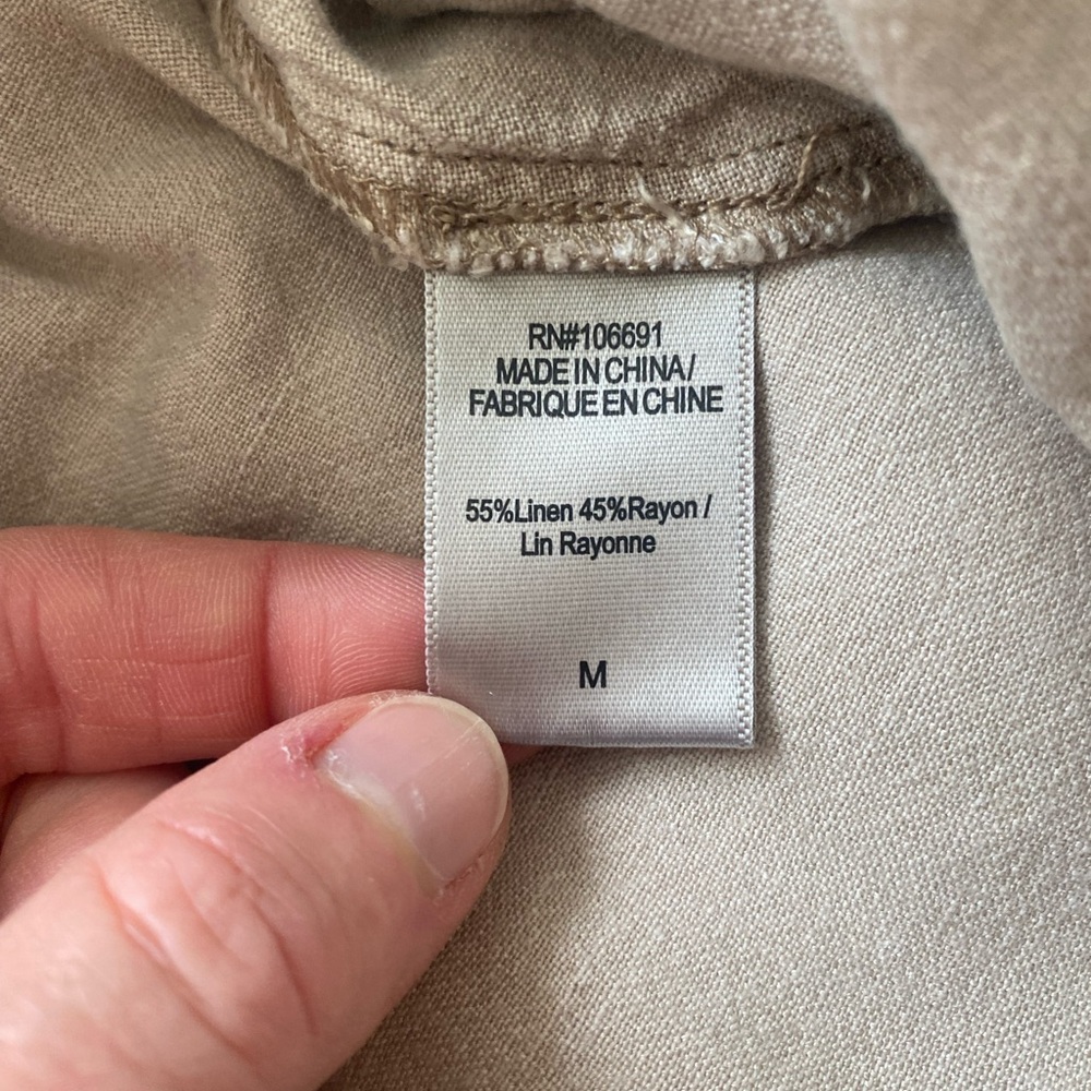 YFB Anthropologie Women's Easton Tan linen blend Wide Leg Pants, Sz Med - Picture 8 of 9